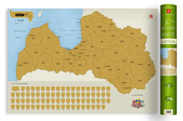 Scratch-off map "Latvia" - Image 3