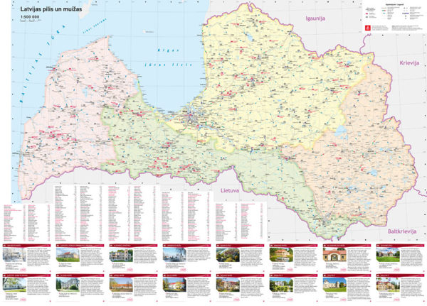 Castles and manors of Latvia. Tourism map - Image 4