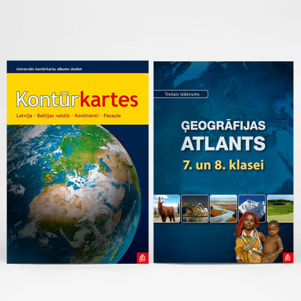 kontūrkartes un ģeogrāfijas atlants