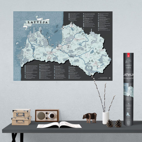 Scratch-off map "Places in Latvia" (outlet)